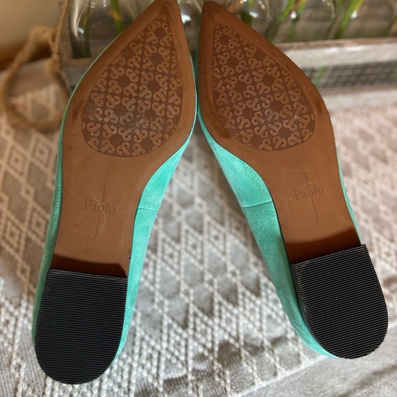 LINEA PAOLO Presta Pointed Toe Flat In Aqua Suede Women’s Size 5 1/2 - Picture 8 of 10